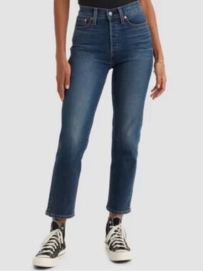 NWT Levi’s High-Rise Wedgie Straight Cropped Jeans - Indigo Here We go Sz 25